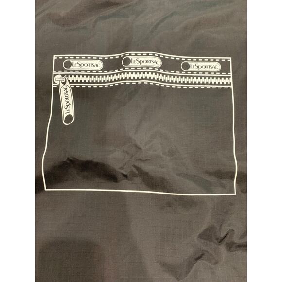 LeSportSac Bag Travel Tote Bag Purse Black Silver Banding Trim with Logo NWOT - Picture 2 of 4